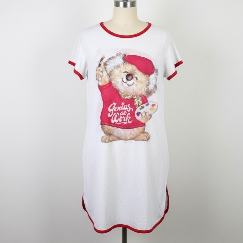 Vintage 1980 Hallmark Dreamaway Koala Bear‎ Genius Artist Nightgown Dress Large